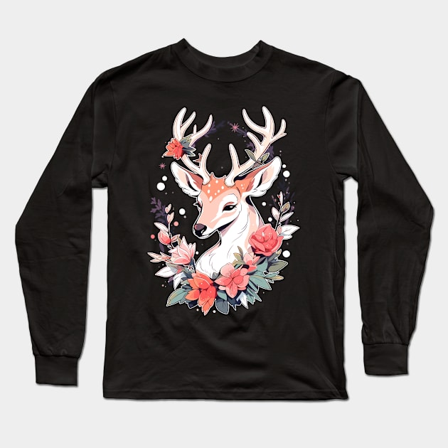 Cottagecore Deer Ugly Christmas Men Kids Women Christmas Long Sleeve T-Shirt by KsuAnn